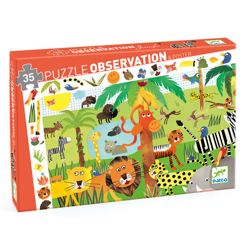 Djeco Observatiepuzzel -  Jungle 3+