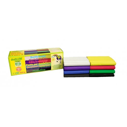 ökoNORM gekleurde Boetseerklei 8 kleuren 500gr