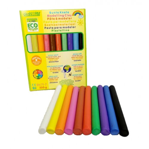 ökoNORM gekleurde Boetseerklei 10 kleuren 220gr
