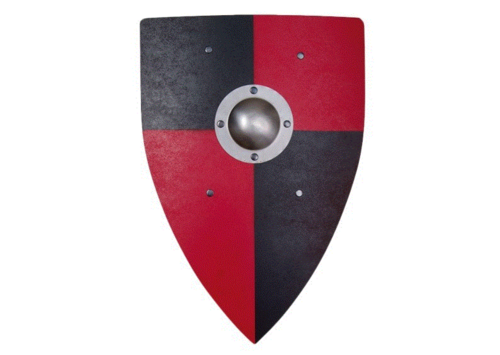 VAH Houten Ridder Schild - Normandisch Zwart / Rood
