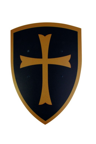 VAH Houten Ridder Schild - Tempelier Zwart/Goud