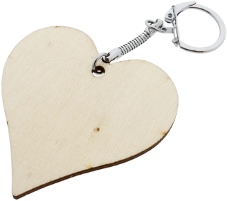 CC Houten Sleutelhanger Hart 