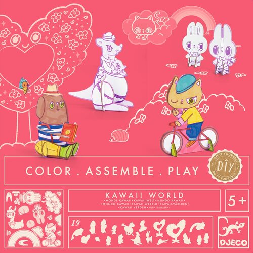 Djeco DIY Kleur, Bouw & Speel - Kawaii 5+
