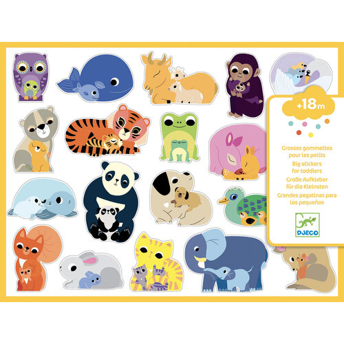 Djeco-Stickers Dierenmoeders met hun baby`s (18mnd)