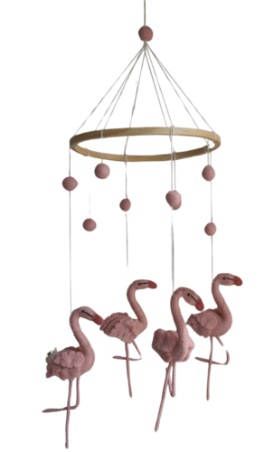 Gamcha Muziekmobiel / Boxmobiel - Flamingo - Pink 100% wolvilt