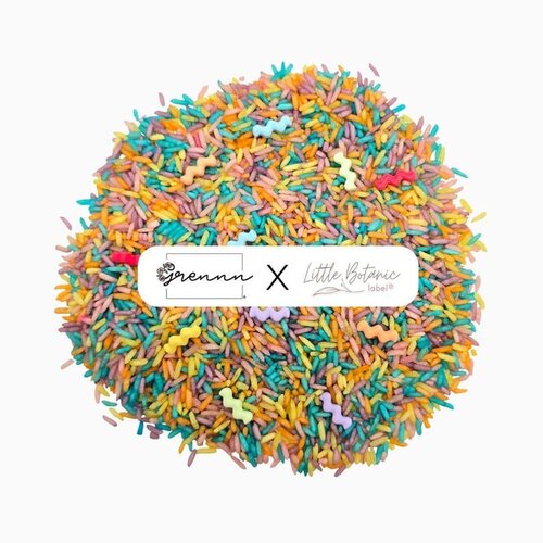 Grennn Botanic label waves - Speelrijst - Pastel waves mix - 750gram