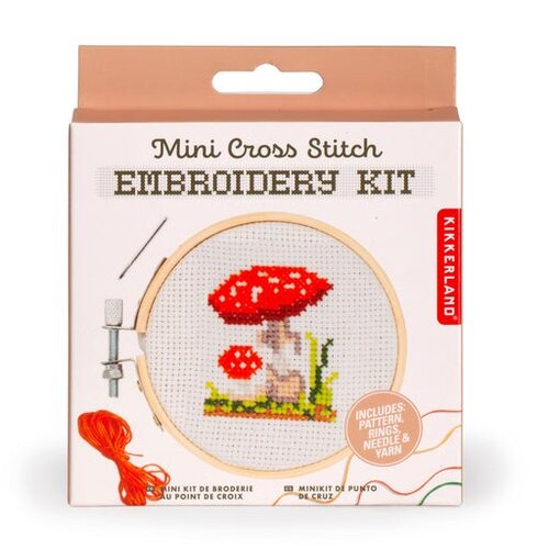 Kikkerland Mini Borduurset - Paddenstoel 6+