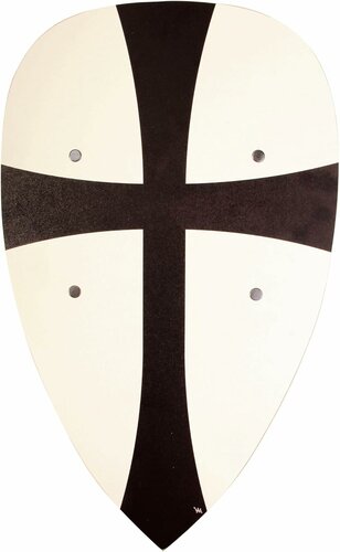 VAH Houten Ridder Schild - Tempeliers Wit / Zwart
