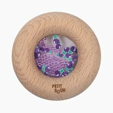 Petit Boum Sensorische Rammelaar en Bijtring - Donut Aubergine