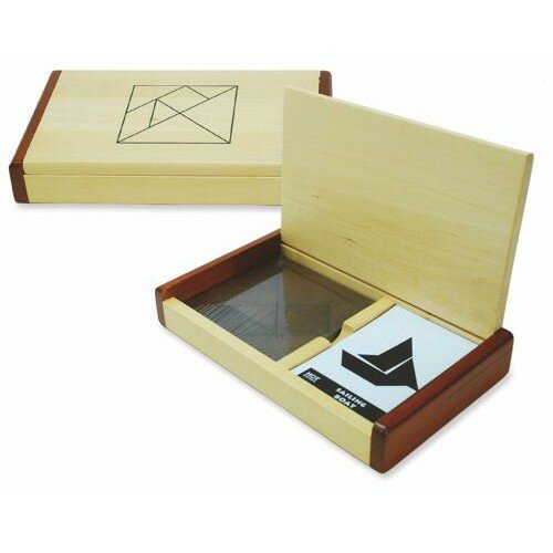HOT Games Tangram houten puzzelspel dubbel kist  met 60 voorbeelden