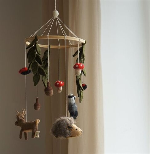 Gamcha Muziekmobiel / Boxmobiel - Woodland Paddenstoel - 100% wolvilt