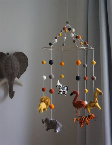 Gamcha Muziekmobiel / Boxmobiel - Safari met Balletjes 100% wolvilt