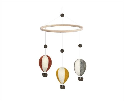 Gamcha Muziekmobiel / Boxmobiel - Luchtballonnen Rood/Geel/Blauw 100% wolvilt