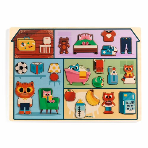 Djeco Houten Puzzel Mijn Huis-22 stukjes