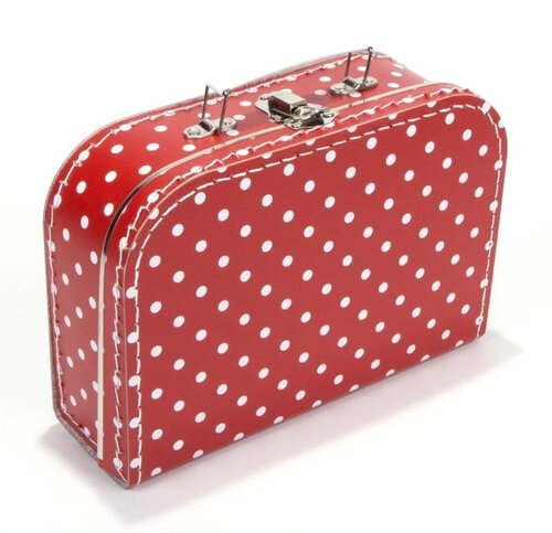 Kinderkoffer - Rood met witte stippen 40cm