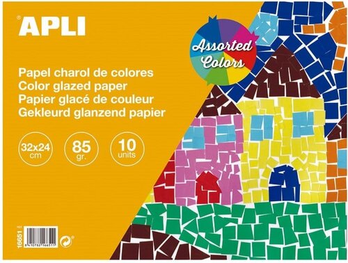 Apli Glanspapier Blok - 10 vel - 23x24cm