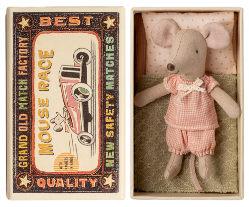 Maileg Muis Kleine Zus in Luciferdoos - Little sister in Matchbox