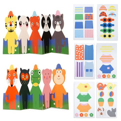 Kikkerland Kidoki - Dierenstickers om aan te kleden - Animal dress-up