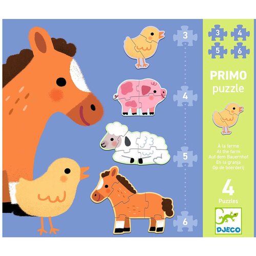 Djeco Puzzel Boerderijdieren 3-4-5-6 stukken