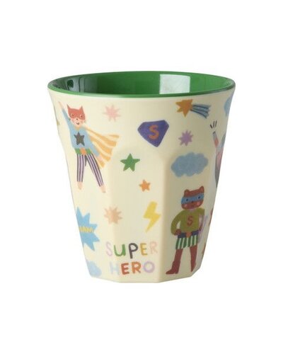 RICE Melamine Beker met Heldenprint Groen - Medium 250 ml