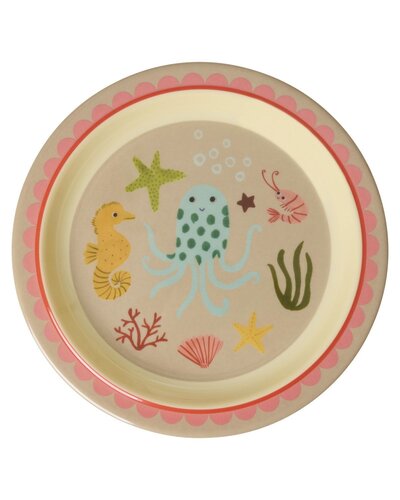 RICE Melamine Kinderlunchbord met Koraal Oceaanprint