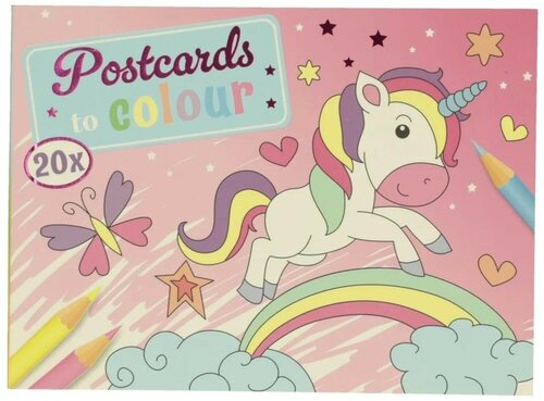 Wins Postkaarten om te Kleuren - Unicorn