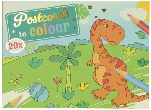 Wins Postkaarten om te Kleuren - Dinosaurus